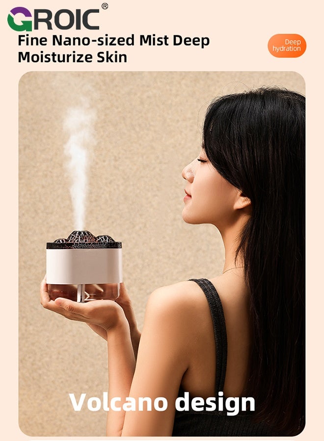 GROIC 300ml Volcano Colorful Humidifier, USB Volcano Mist Air Humidifier Noiseless with Night Light for Families White, Home & Garden, Home Improvement Humidifiers  - Image 5