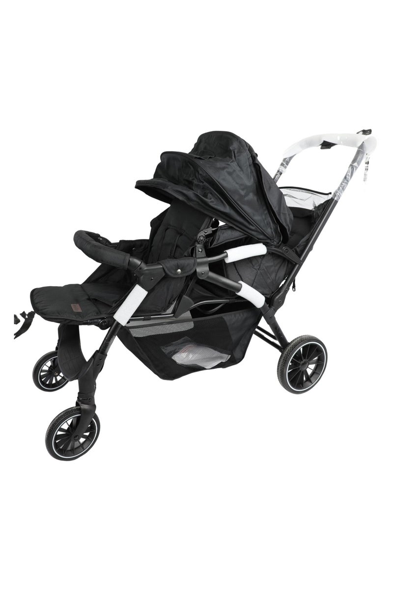 عربة أطفال تصميم أنيق باللون الأسود - Image 3