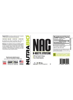 NutraBio Nacetyl Cysteine Supplement (Nac) 90 Capsules 600Mg Each Powerful Antioxidant Immune Support Boost Glutathione  - Image 5