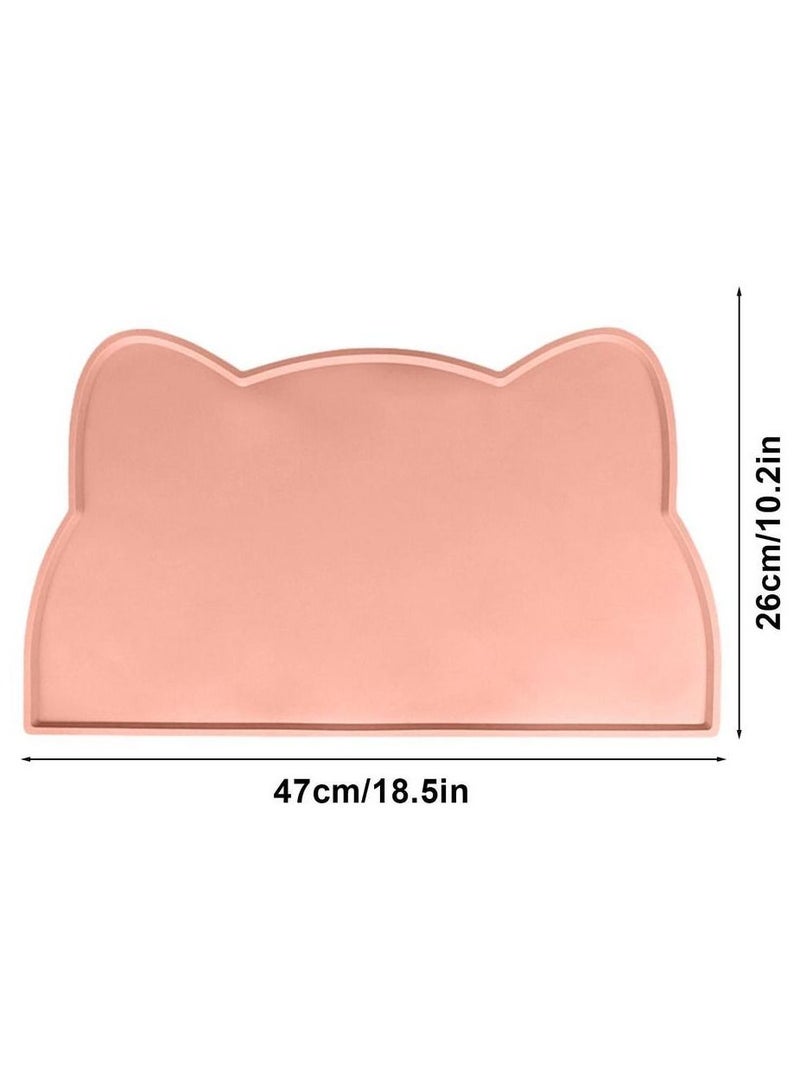 حصيرة طعام مضادة للانزلاق ومقاومة للماء للحيوانات الأليفة (وردي) - Image 4