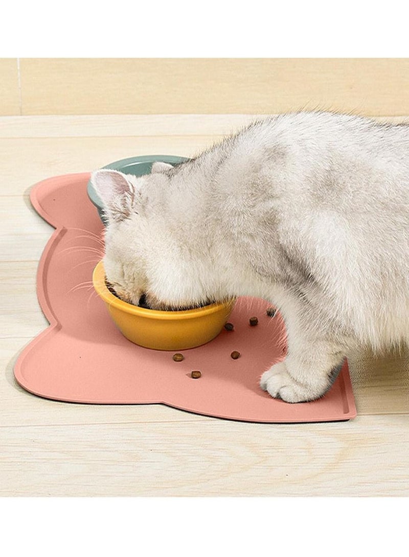 حصيرة طعام مضادة للانزلاق ومقاومة للماء للحيوانات الأليفة (وردي) - Image 2