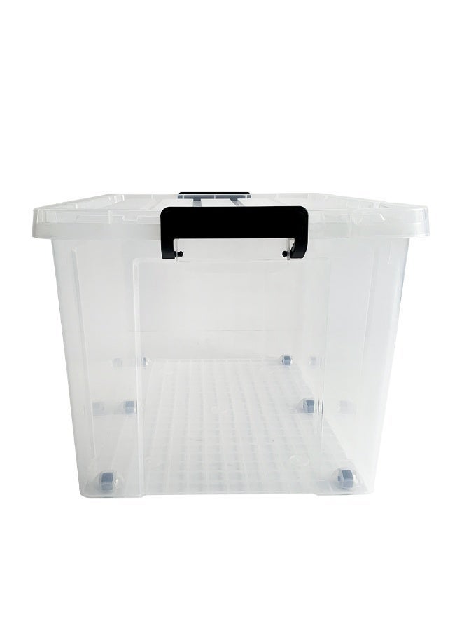 Marcolo Storage Box 180L Transparent Plastic Organizer with Wheels and Lid Heavy Duty Multipurpose Container - Image 5