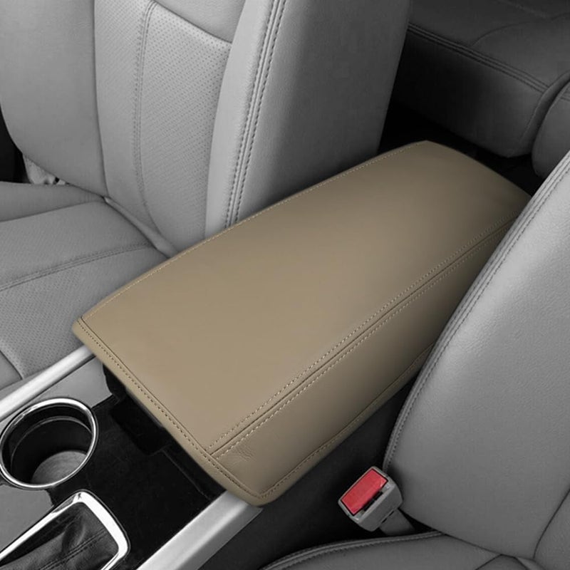 DEYTOP Center Console Cover for Ford Edge 2011-2014 Accessories Armrest Cover for 2013 Ford Edge Accessories Anti-Scratch Leather Armrest Pad Protector (Beige) - Image 1
