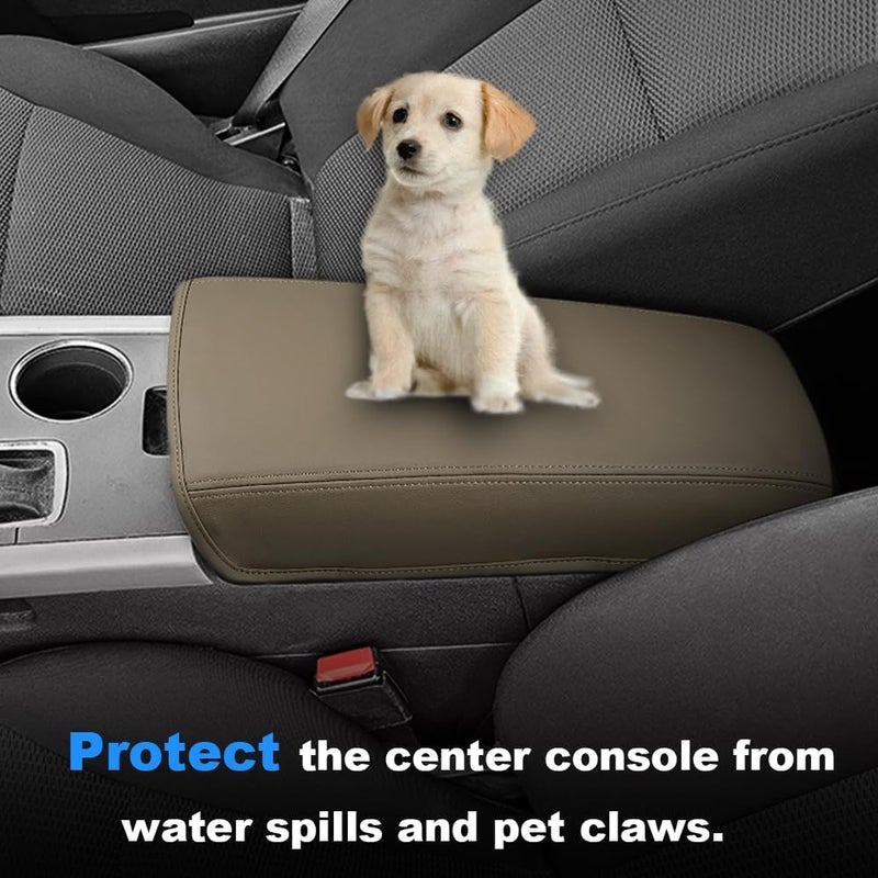 DEYTOP Center Console Cover for Ford Edge 2011-2014 Accessories Armrest Cover for 2013 Ford Edge Accessories Anti-Scratch Leather Armrest Pad Protector (Beige) - Image 2
