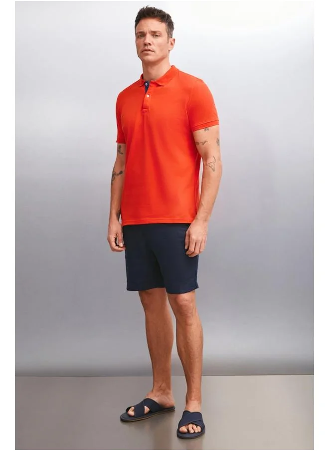 جريميلانج Grimelange Mathew Men's Red Polo Neck T-Shirt