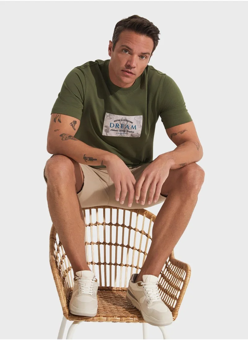 جون Printed Crew Neck T-Shirt