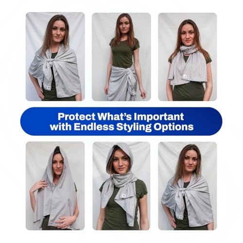 DefenderShield® EMF 5th Generation Wireless Emission Radiation Protection Shielding Scarf - One Size for Men and Women (Grey) - Image 5