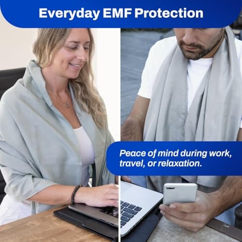 DefenderShield® EMF 5th Generation Wireless Emission Radiation Protection Shielding Scarf - One Size for Men and Women (Grey) - Image 3