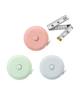 Generic 3 Pack Tape Measures Retractable Measuring Tape for Body, 60-Inch 1.5 Meter Dual Sided Flexible Ruler for Craft Fabric Cloth Sewing Tailor Weight Loss Body Measuring Tape (Blue, Pink, Green)  - Image 1