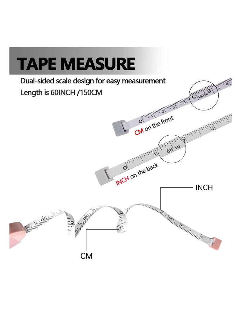 Generic 3 Pack Tape Measures Retractable Measuring Tape for Body, 60-Inch 1.5 Meter Dual Sided Flexible Ruler for Craft Fabric Cloth Sewing Tailor Weight Loss Body Measuring Tape (Blue, Pink, Green)  - Image 2