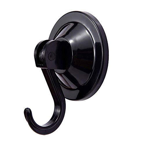 NL HOME Suction Cup Hooks, Powerful Vacuum Wreath Hangers for Glass Door or Window, Set of 4, Black - Image 1