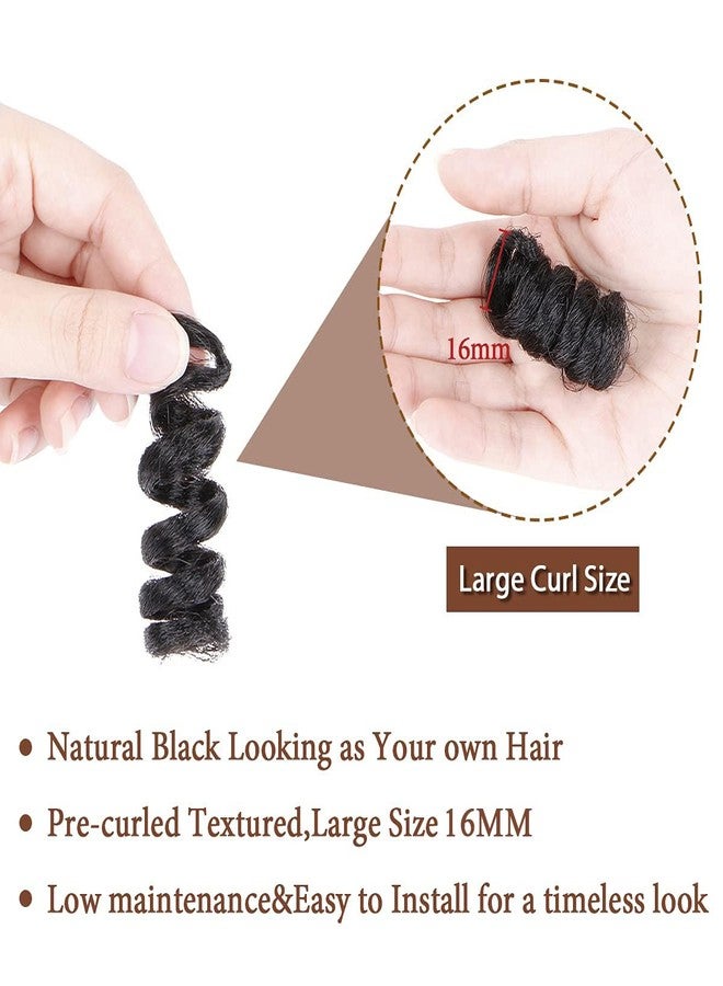 ميمان مجموعة MIMAN من 3 قطع من ضفائر الشعر الكروشيه القصيرة المجعدة بطول 10 بوصات للنساء ذوات البشرة السمراء، وصلات شعر كروشيه حلزونية نابضة بالحيوية بطول 16 مم للنساء، تسريحة شعر موهوك أفرو مضفرة يمكنكِ صنعها بنفسك (أسود طبيعي #1B) - Image 4