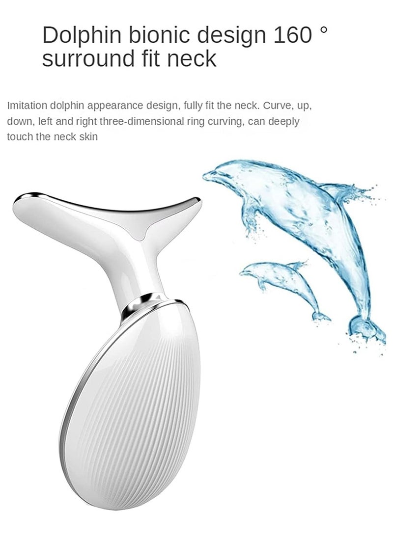 RATSAW - Face Massager Facial and Neck Electric Massager 3-in-1 Chin Lift Devices V-Shaped Firming EMS Vibration Facial Massager 7 Massage Modes Skin Care Firm Tightening and Smooth White - Image 1