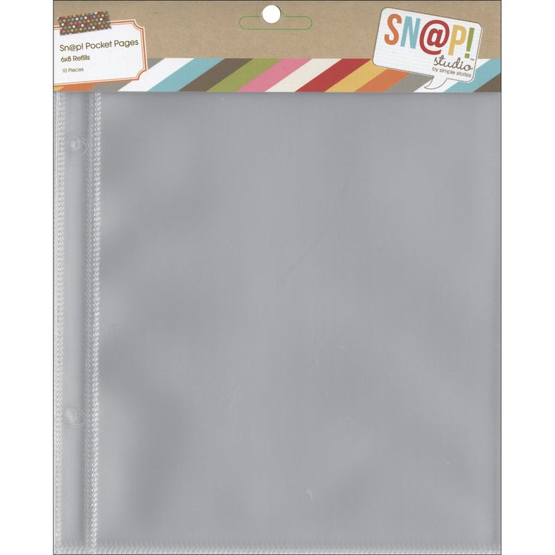 Simple Stories Sn@p! Pocket Pages for 6"X8" Binders 10/Pkg, (1) 6"X8" Pocket