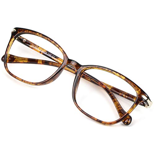 VisionGlobal Blue Light Blocking Glasses for Women/Men, Anti Eyestrain, Computer Reading, TV Glasses, Stylish Square Frame, Anti Glare(Tortoise,No Magnification) - Image 1