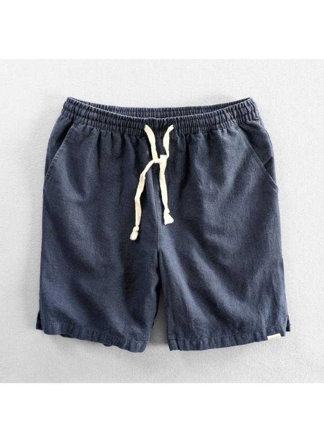 Summer Shorts Beach Pants Linen Loose Casual Elastic Band Pants Youth Men's Pants-siyuan 