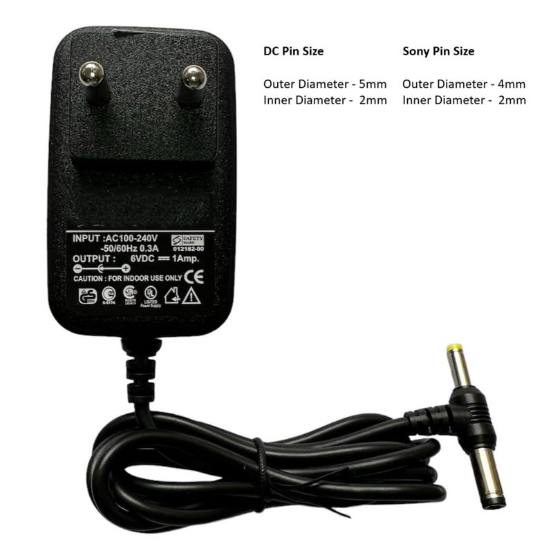 Upix 6V 1A Power Adapter with DC Power Supply AC 100-240 V DTH Set Top Box CCTV Camera Solar Light, LCD/LED TV Card, Modem Cordless Light Strip Pressure Machine FM Radio Electronic Gadgets - Image 4