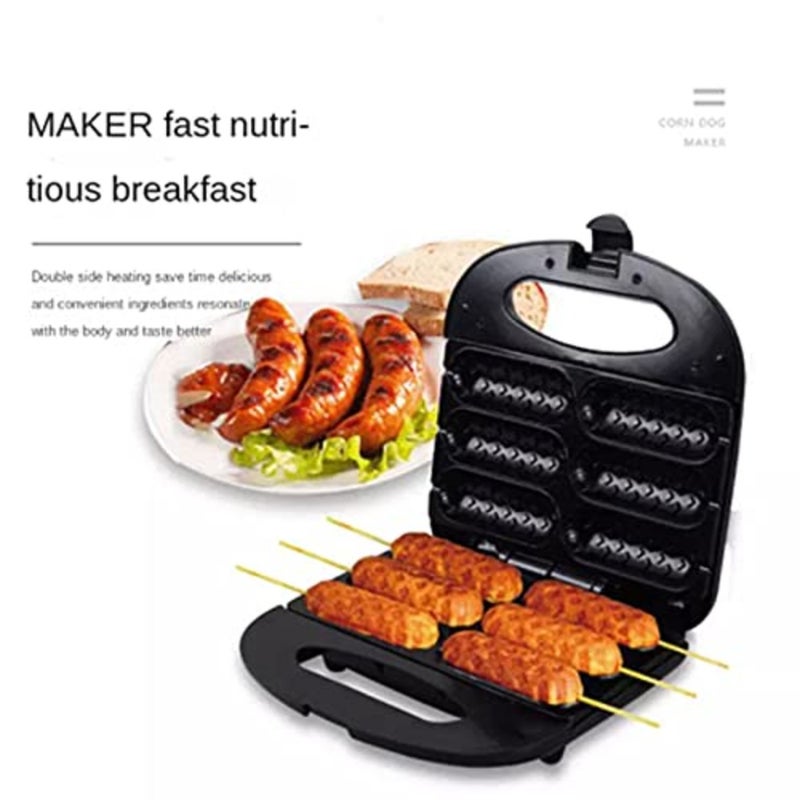 Corn Dog Maker, 6Pcs Waffle Stick 750W Home Electric Hot Machine With Non-Stick Plate, Double-Sided Heating, Easy To Clean, Perfect For Dogs On A Stick, Cheese - Image 2