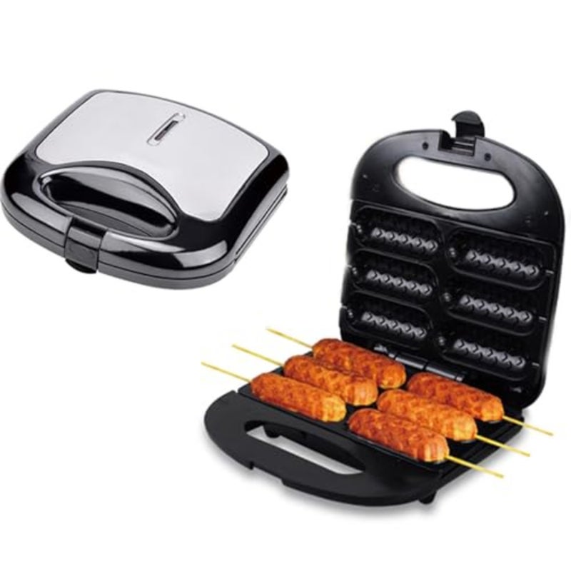 Corn Dog Maker, 6Pcs Waffle Stick 750W Home Electric Hot Machine With Non-Stick Plate, Double-Sided Heating, Easy To Clean, Perfect For Dogs On A Stick, Cheese - Image 1