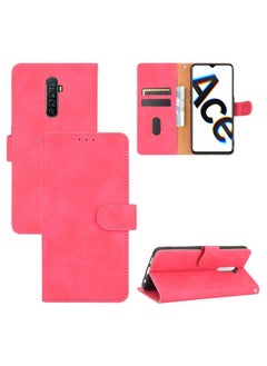 Case Cover For Reno Ace / Realme X2 Pro Solid Color Skin Feel Magnetic Buckle Horizontal Flip Calf Texture PU Leather Case with Holder & Card Slots & Wallet Rose Red