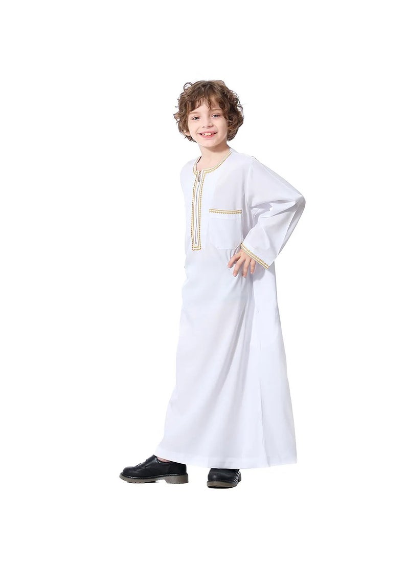 Generic - Islamic Arabic Thobe with Round Neck and Long Sleeves for Boys - Image 1