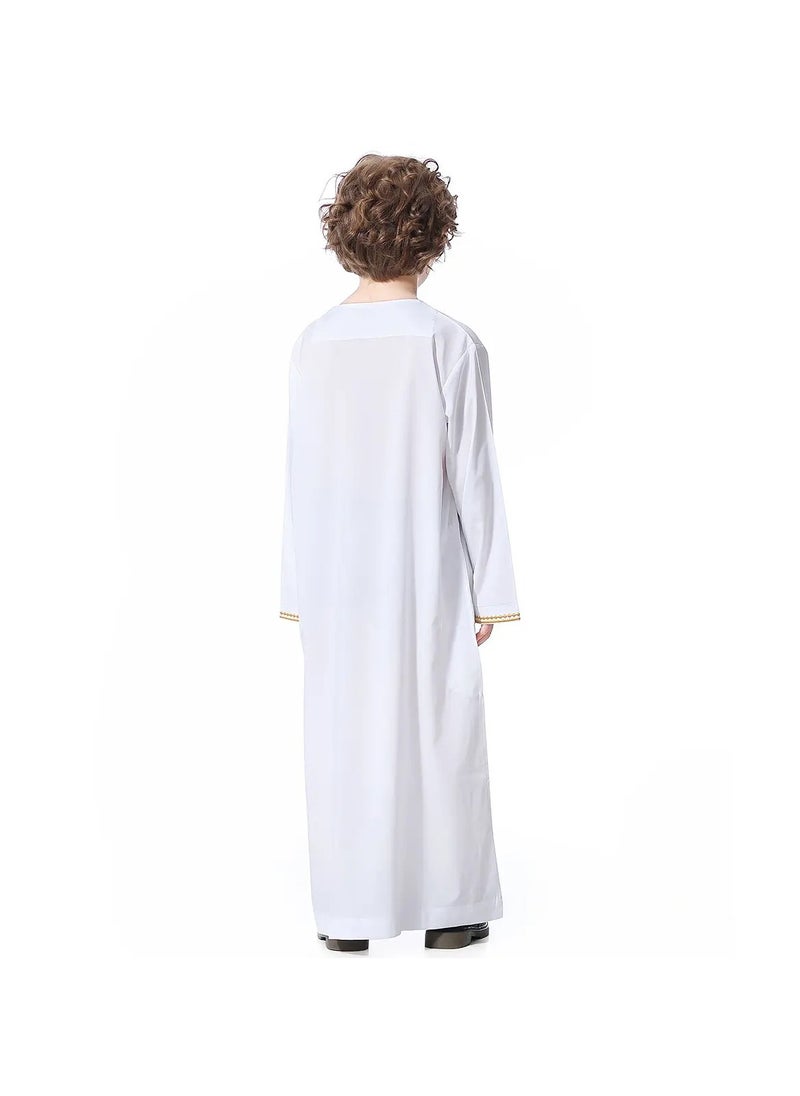 Generic - Islamic Arabic Thobe with Round Neck and Long Sleeves for Boys - Image 1