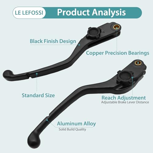 LE LEFOSSI Premium Aluminum Motorcycle Brake & Clutch Lever Compatiable with BMW R 1200 GS Adventure R 1200 RT 2014 2015 2016 2017 2018 R 1200 RS/R 1200 R 2015 2016 2017 2018 Nine T 2014-2016 Safety - Image 3