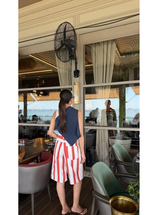 Gaus  Red Striped Capri Denim Shorts GAUS-01713. for Women | Best Price UAE
