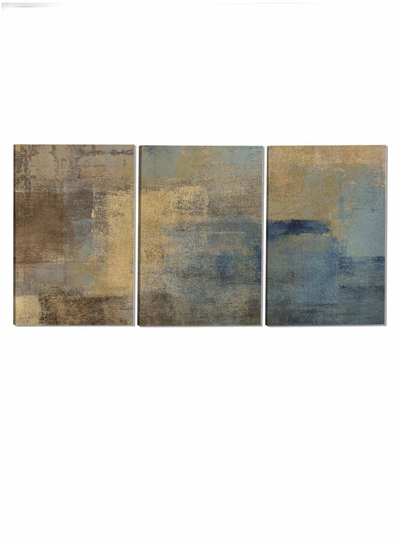 LOWHA Set Of 3 Framed Canvas Wall Arts Stretched Over Wooden Frame Retro Triptych Abstract Paintings For Home Living Room Office Decor  - Image 4