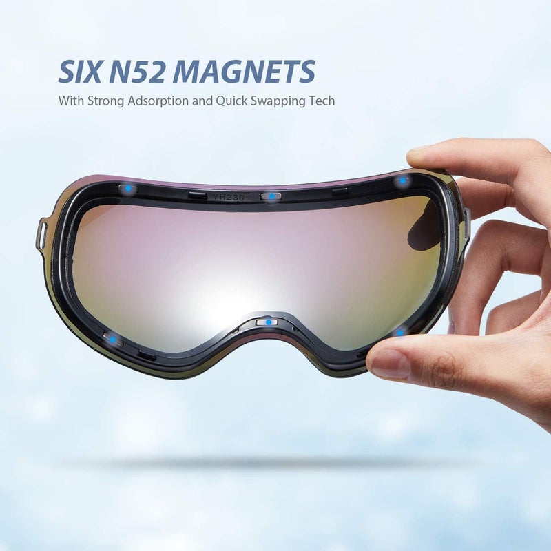 VANRORA X-Mag Ski Goggles Replacement Lens, Extra Snowboard Goggles Lens, Anti-Fog & 100% UV Protection - Image 3