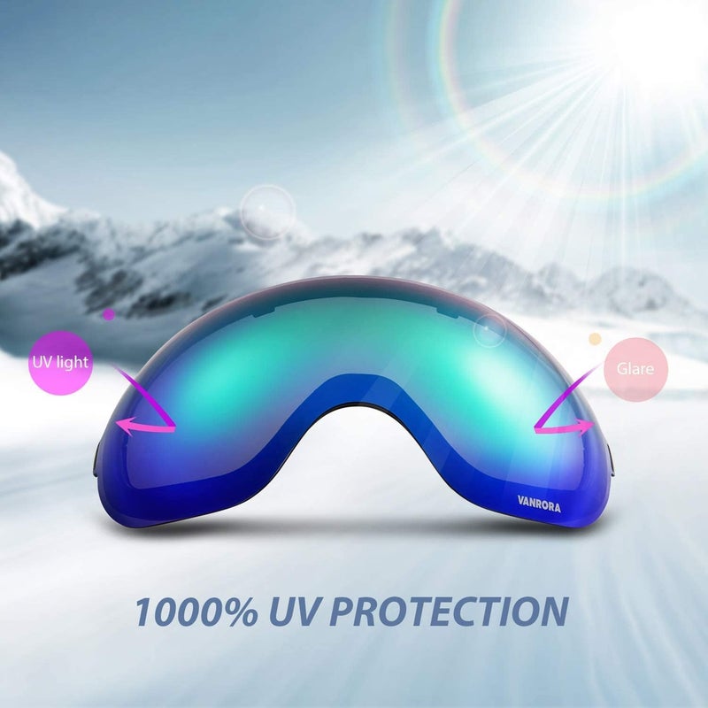 VANRORA X-Mag Ski Goggles Replacement Lens, Extra Snowboard Goggles Lens, Anti-Fog & 100% UV Protection - Image 5