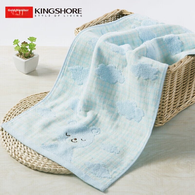 JD Jing Zao KING SHORE Class A Children's Towel, Pure Cotton 100%, Face Washcloth, Small Handkerchief for Kids, Ladies' Sports Face Towel, 1 Piece - Image 1