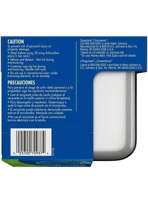 Ziploc Ziploc Storage Containers with SmartSnap Technology Deep Square 125Q 3 Pack  - Image 3