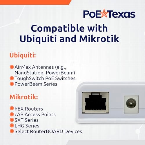 PoE Texas محول PoE Texas 48v إلى 24v - مقسم PoE مدمج مع 24 فولت 25 واط PoE أو تيار مستمر - يحول IEEE 802.3at PoE+ إلى 24V PoE سلبي أو خرج تيار مستمر 24V مع بيانات جيجابت لأجهزة Ubiquiti و Mikrotik - Image 4