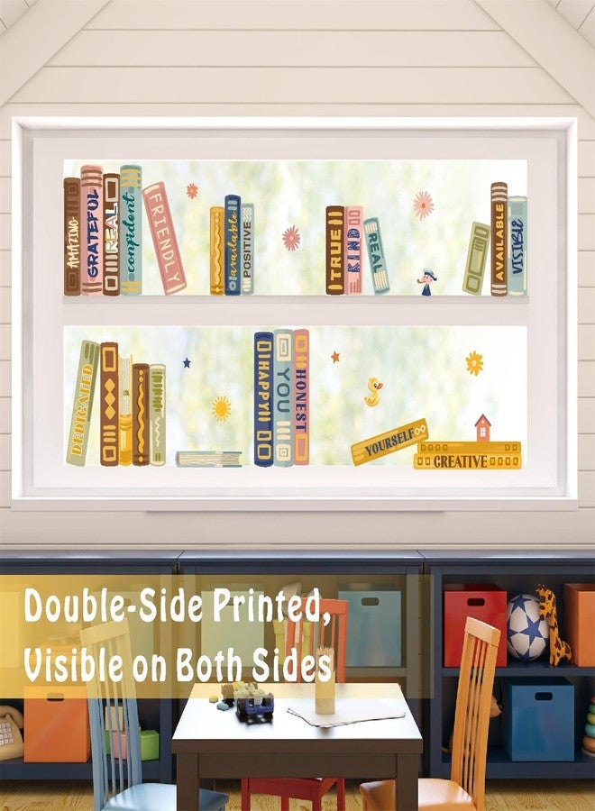 إيزما ملصقات نوافذ على شكل كتب ألوان مائية، ملصقات نوافذ مزدوجة الجوانب للأطفال، ملصقات نوافذ ملهمة لرياض الأطفال، ملصقات نوافذ ملونة قابلة للإزالة لغرف الأطفال، ديكور جدران غرف الأطفال - Image 2