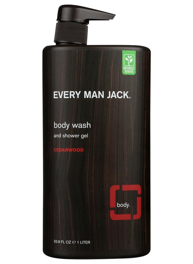 Every Man Jack - Every Man Jack Men's Body Wash - | 33-ounce Twin Pack - 2 Bottles Included | Naturally Derived, Parabens-free, Pthalate-free, Dye-free, and Certified Cruelty Free (Cedarwood) - Image 1