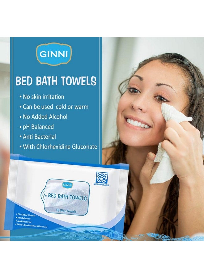 جيني مناديل مبللة كبيرة الحجم من Hygiene Bed Bath Towel للكبار والمرضى والأطفال ومناديل مبللة ومناشف حمام منعشة (10 سحوبات/عبوة) (50 منديل) - Image 2