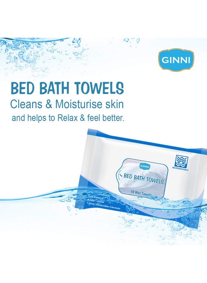جيني مناديل مبللة كبيرة الحجم من Hygiene Bed Bath Towel للكبار والمرضى والأطفال ومناديل مبللة ومناشف حمام منعشة (10 سحوبات/عبوة) (50 منديل) - Image 3