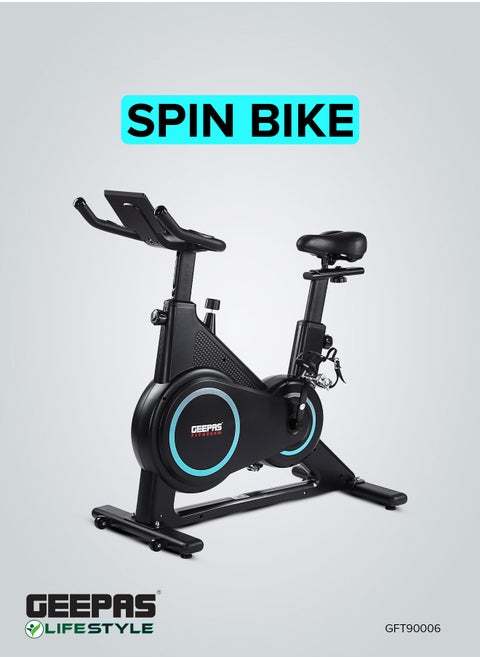 Spin Bike Low Noise, with Built-In Bluetooth and Digital Display/ Adjustable Resistance, Customizable, Heart Rate Sensor/ Perfect for Exercise, Home Workout, Weight Loss Training, Endurance Building, Fitness/ Black, 2 Years Warranty
