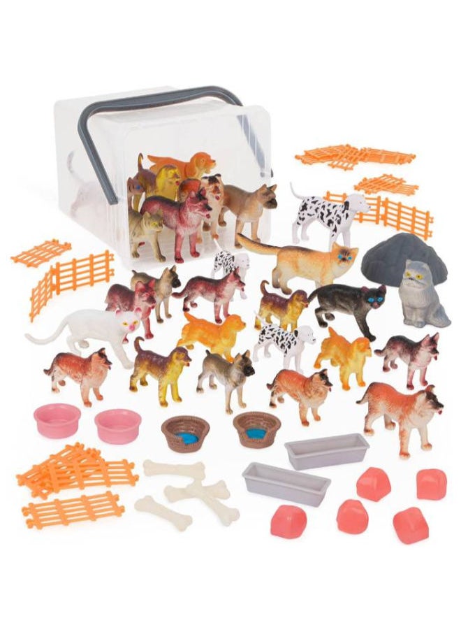 Terra Cat And Dog Playset In A Bucket – 60 Pcs  - Image 1