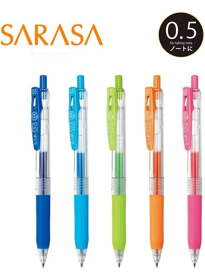 ZEBRA 2 sets of 5 Sarasa Push Clip Gel Ink Pens. The set consists of 5 colors, 0.5 mm. - Image 2