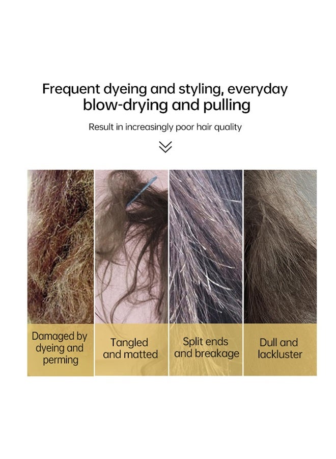 بيور قناع الشعر، 8 ثوانٍ لتجديد الشعر التالف بسبب الصبغة الساخنة قناع الشعر النقي، الكيراتين الاحترافي ينعم الشعر المجعد على الفور العناية اليومية بلسم إصلاح التجعيد والصبغة - Image 4