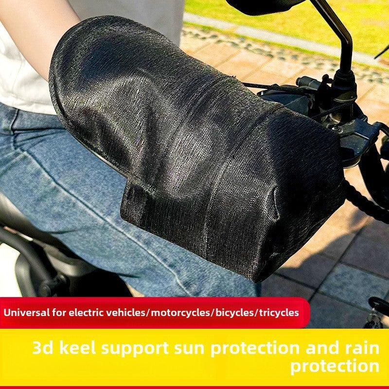 Generic Electric Bike Handlebar Covers Sun-Proof [Black] 3D thick Oxford cloth leather