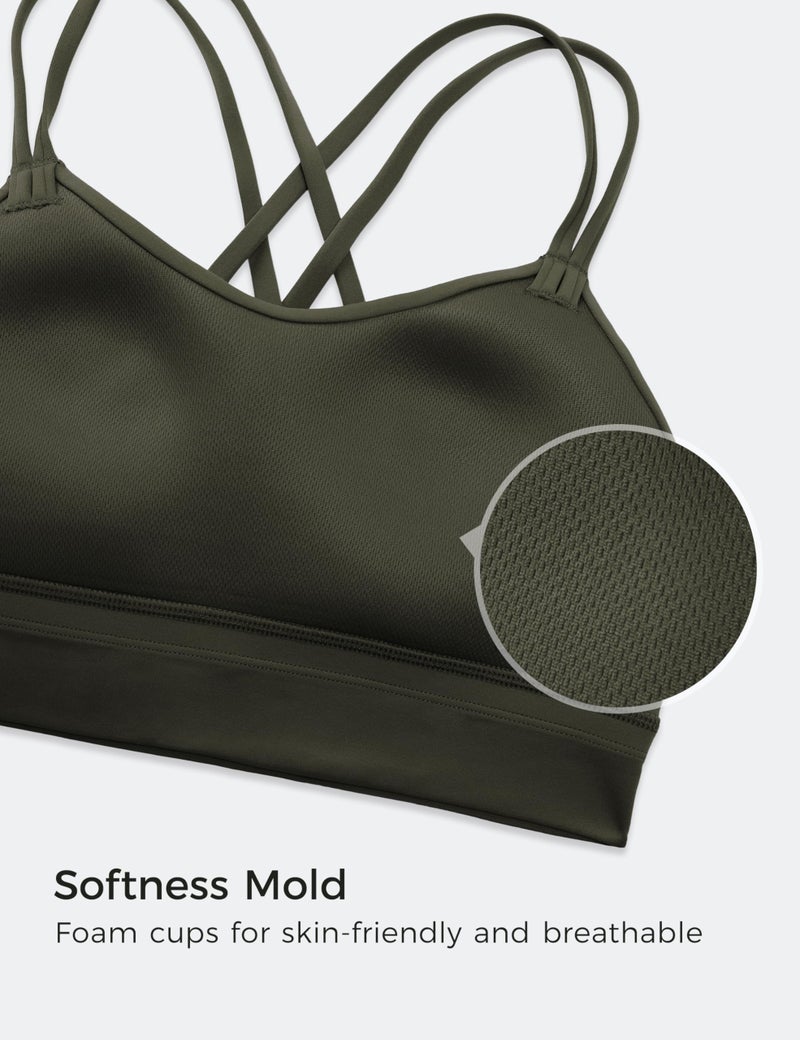 Butterluxe Light Support Wire-Free Sports Bra with Criss-Cross Back and Full Coverage - Image 3