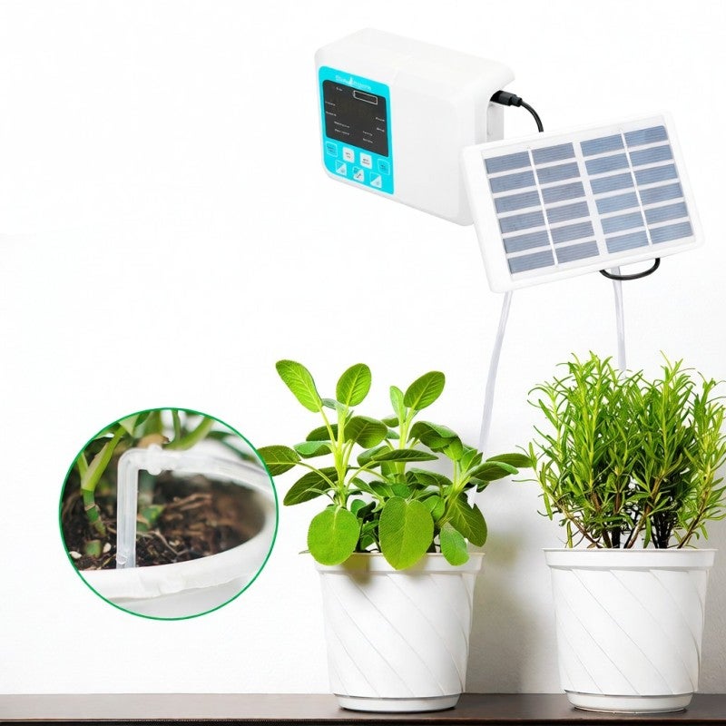 Automatic Watering Device: Solar Charge Design 18650 Rechargeable Lithium Battery - Voice Guide Manual Mode Potted Plant Irrigation System for Indoor Outdoor Potted Plants - Image 5