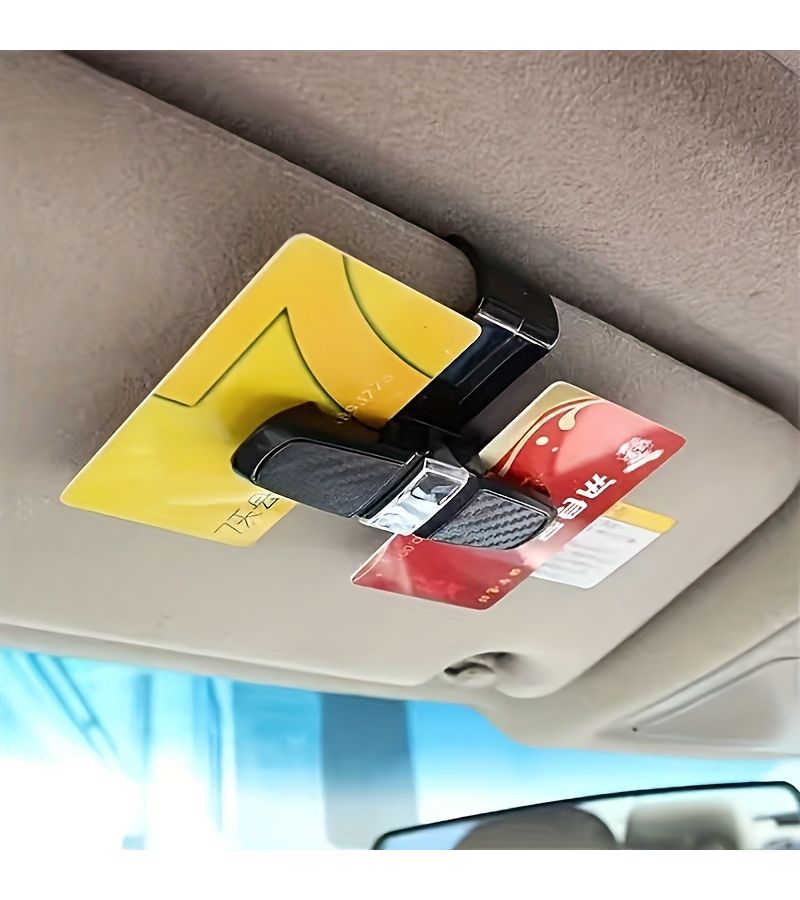 Sun Visor Organizer Black With Dual Glasses Holder Card Slot - Image 4