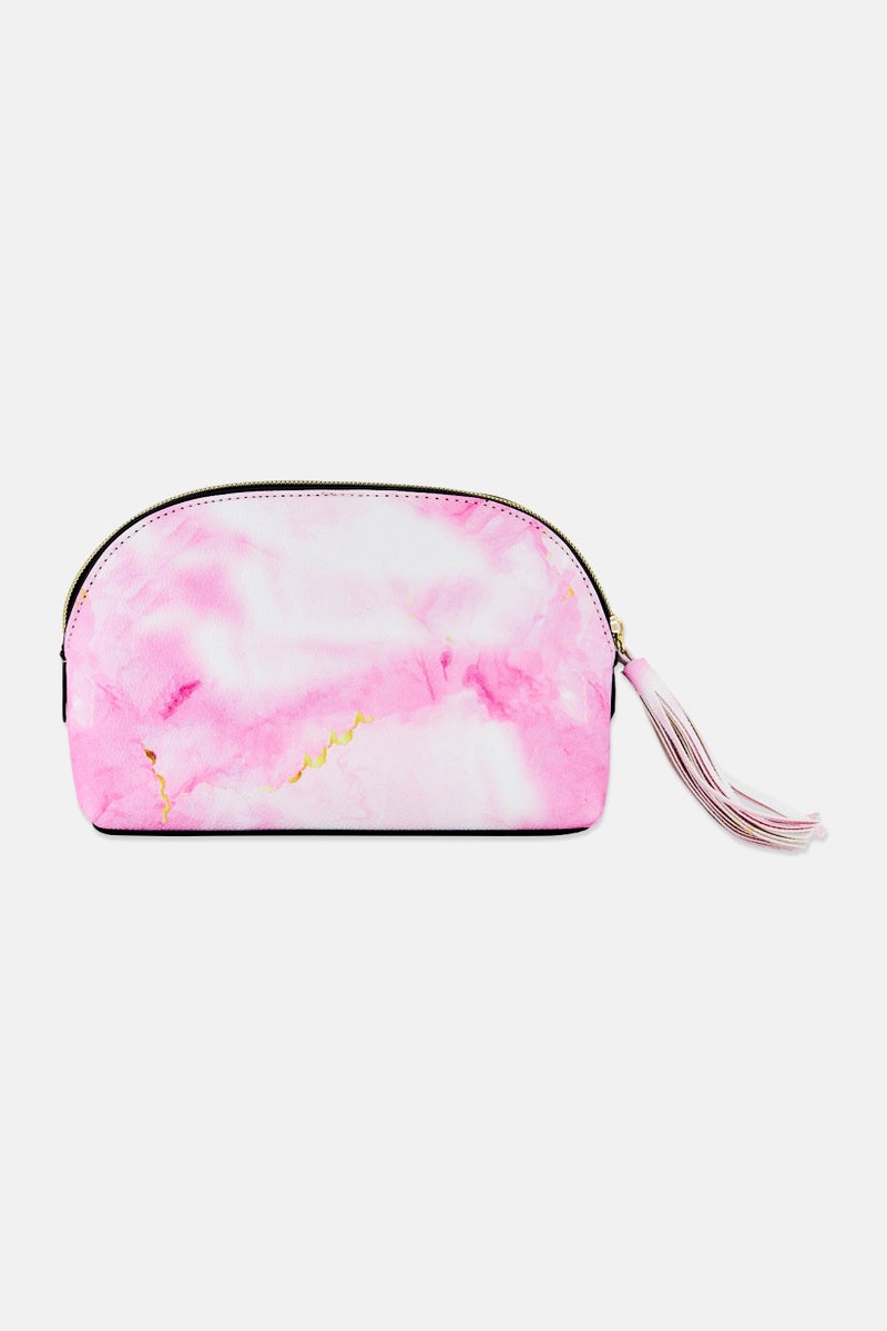 bebe Marble Print Cosmetic Pouch, Pink  - Image 2