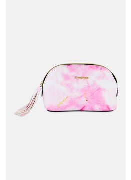 bebe Marble Print Cosmetic Pouch, Pink  - Image 1