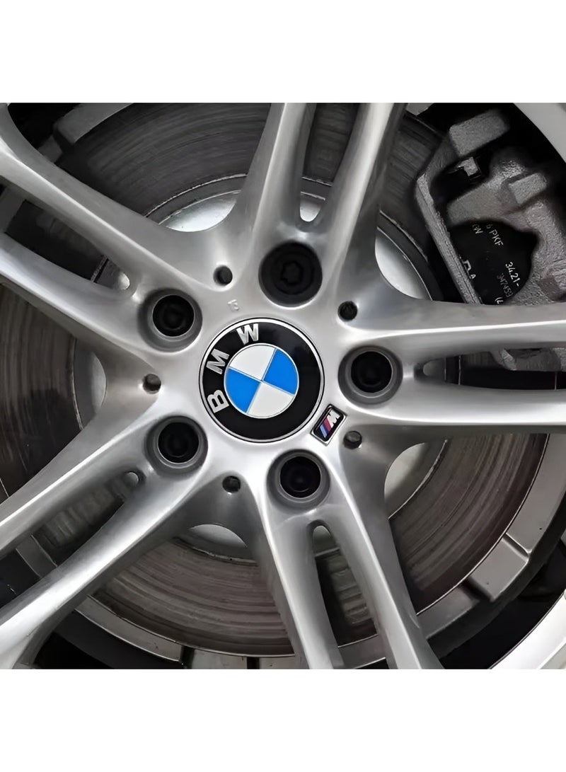 BMW 4 Pcs 68mm Car Wheel Center Hub Caps for BMW | Glossy Black Cap with Logo | Durable ABS Snap-On Covers - Image 3