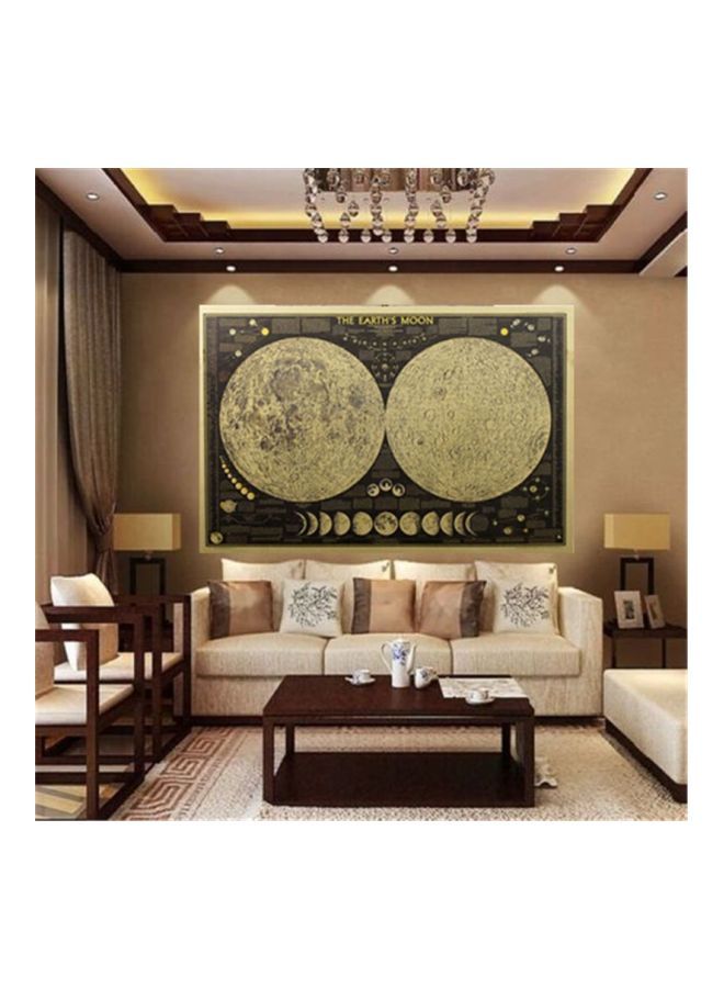 NIBEMINENT Moon Retro Large Vintage Wall Poster Multicolour 72x45centimeter - Image 1